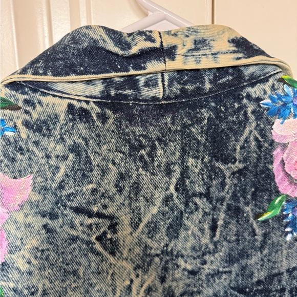 Vintage Acid Washed & Hand Painted Denim Duster Coat - Picture 3 of 7